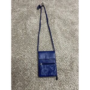 Great American Leather Works Blue Leather Crossbody Organizer Wallet Bag